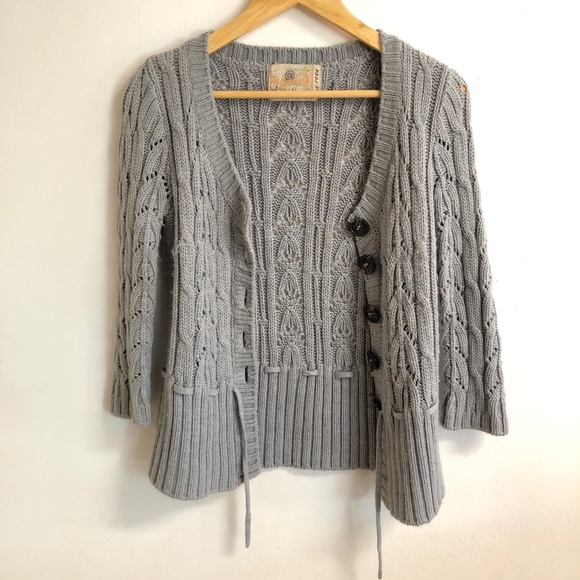 American Rag Grey Knit Button Up Cardigan - Picture 2 of 8